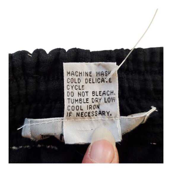 NWT MICHAEL CARRIE SZ M High Waisted Wide Leg Black Waffle Textured Shorts - Picture 6 of 6